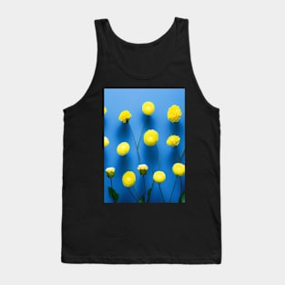 SUNNY LEMON YELLOW FLOWERS BLUE BACKGROUND Tank Top